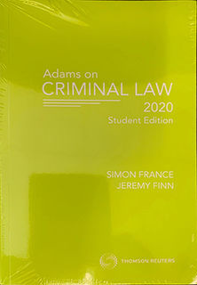 Adams on Criminal Law Student Edition 2020